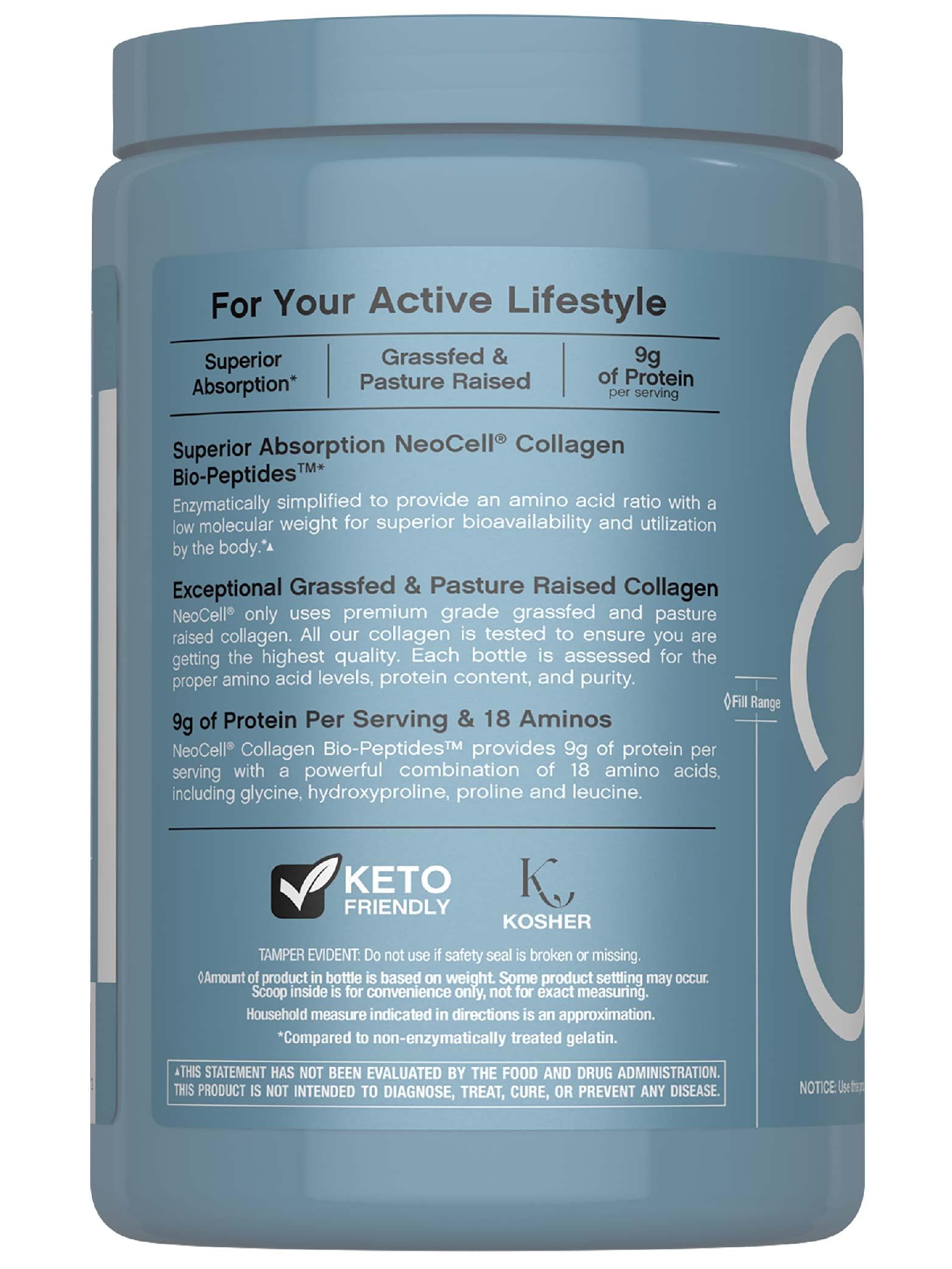 NeoCell Collagen Bio-Peptides powder blending smoothly into smoothies for everyday wellness.