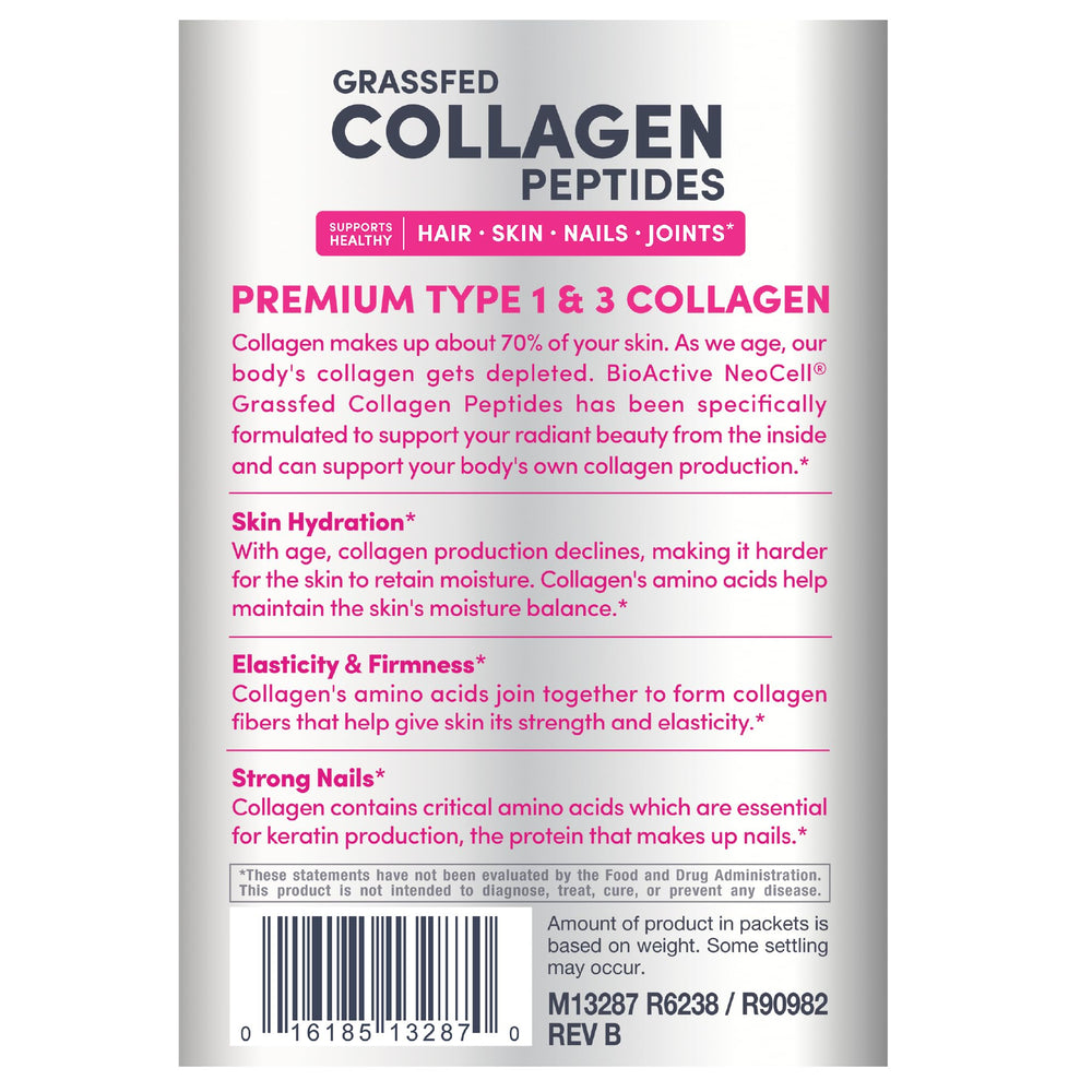 NeoCell collagen packets dissolve easily in beverages for quick mixing.