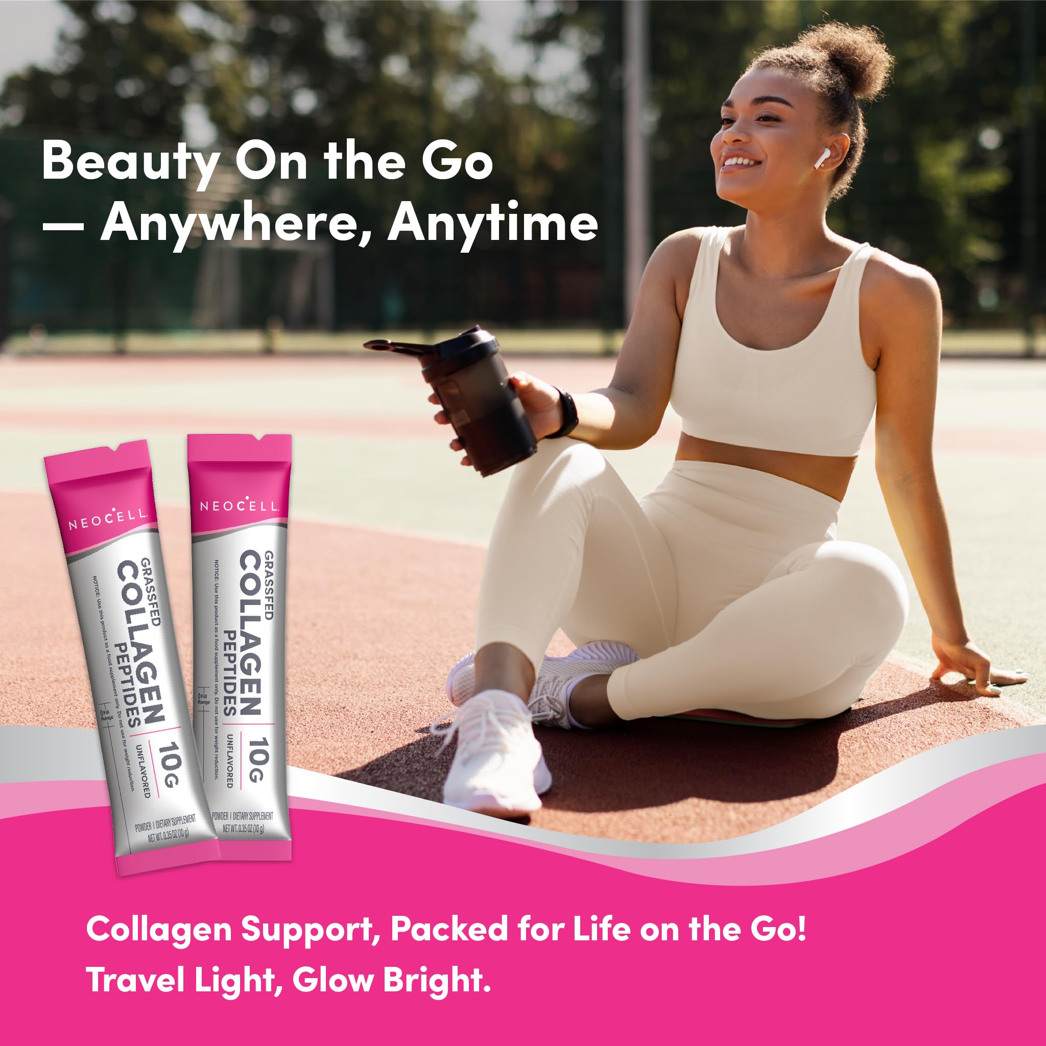 NeoCell portable stick packet for convenient collagen on the go.