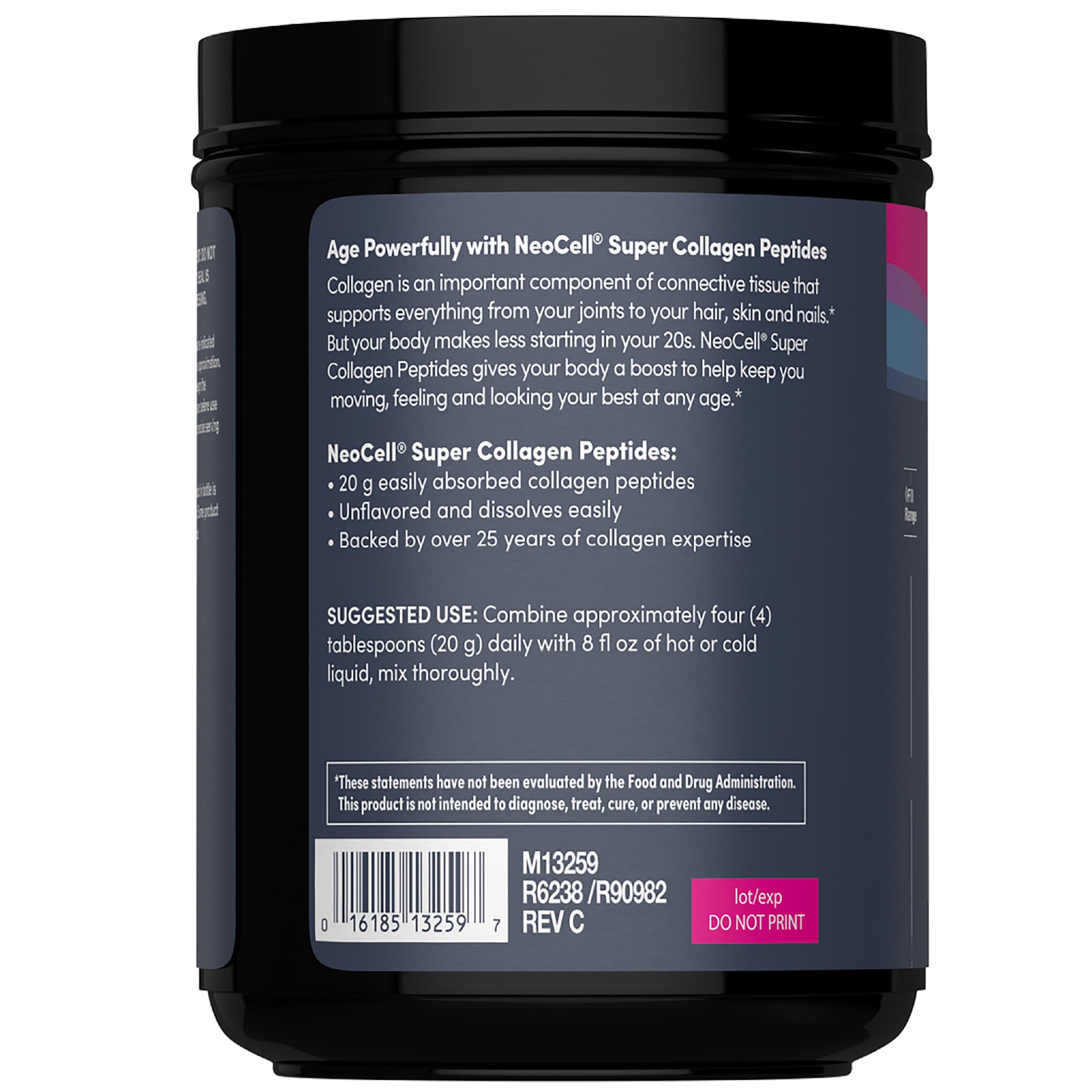 NeoCell collagen Type 1 and 3 bottle emphasizes skin, hair, nails and joints support