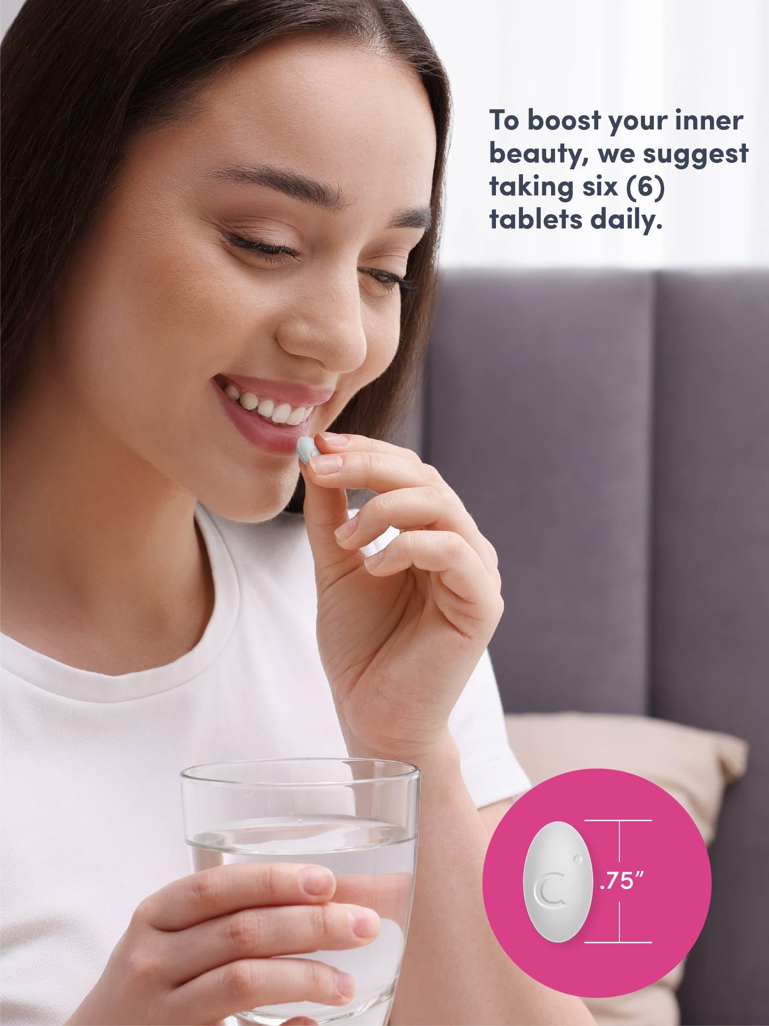NeoCell six-tablet daily dose designed for consistent beauty support.