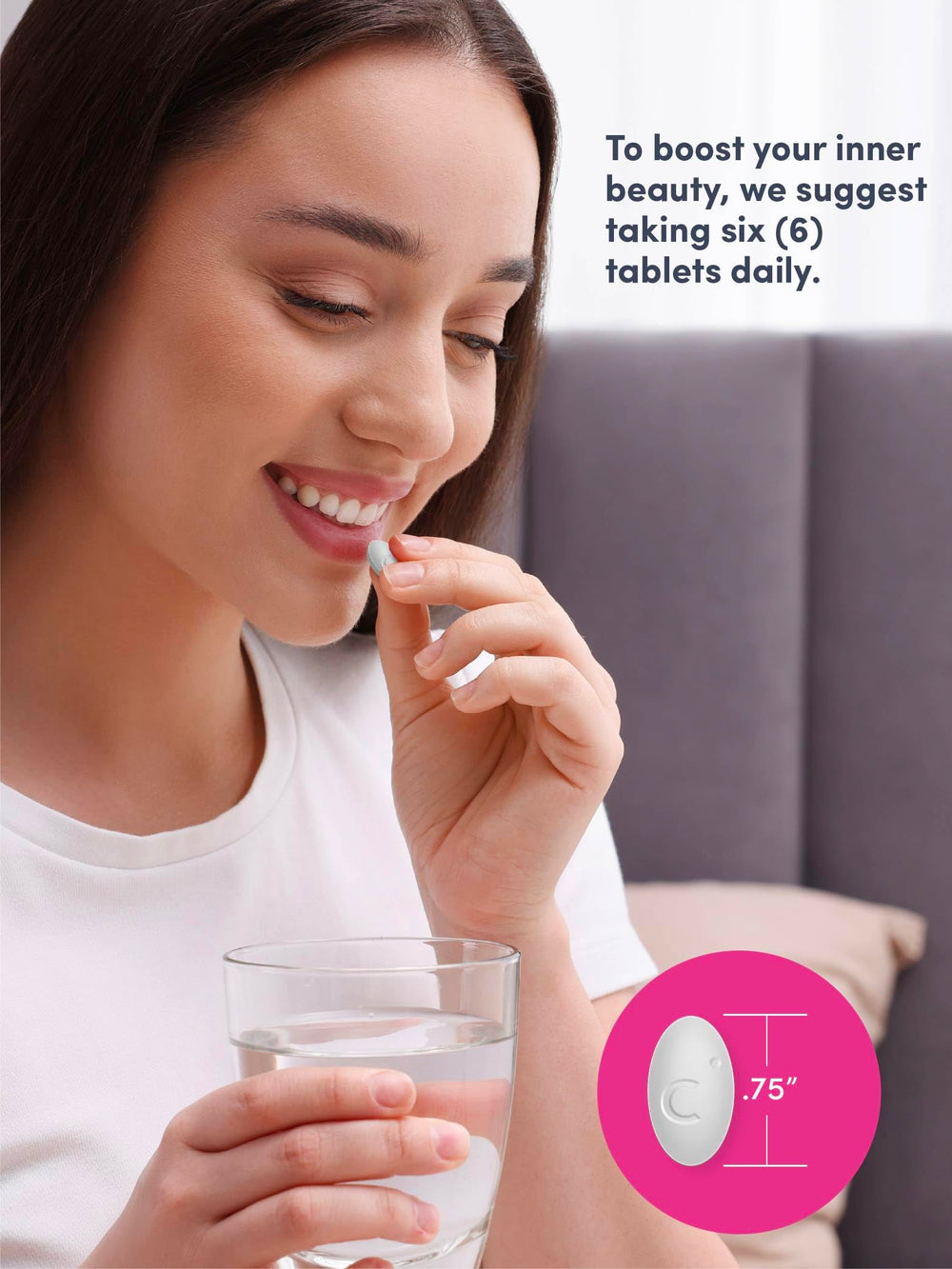 NeoCell six-tablet daily dose designed for consistent beauty support.