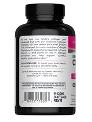 Grass-fed collagen types 1 and 3 bottle label highlights grass-fed source