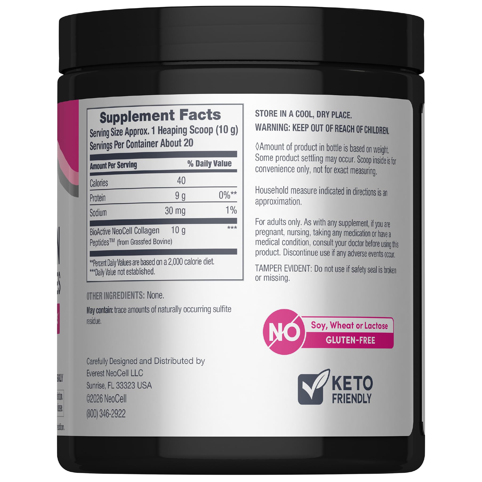 NeoCell collagen powder scoop ready to mix into beverage for daily use.