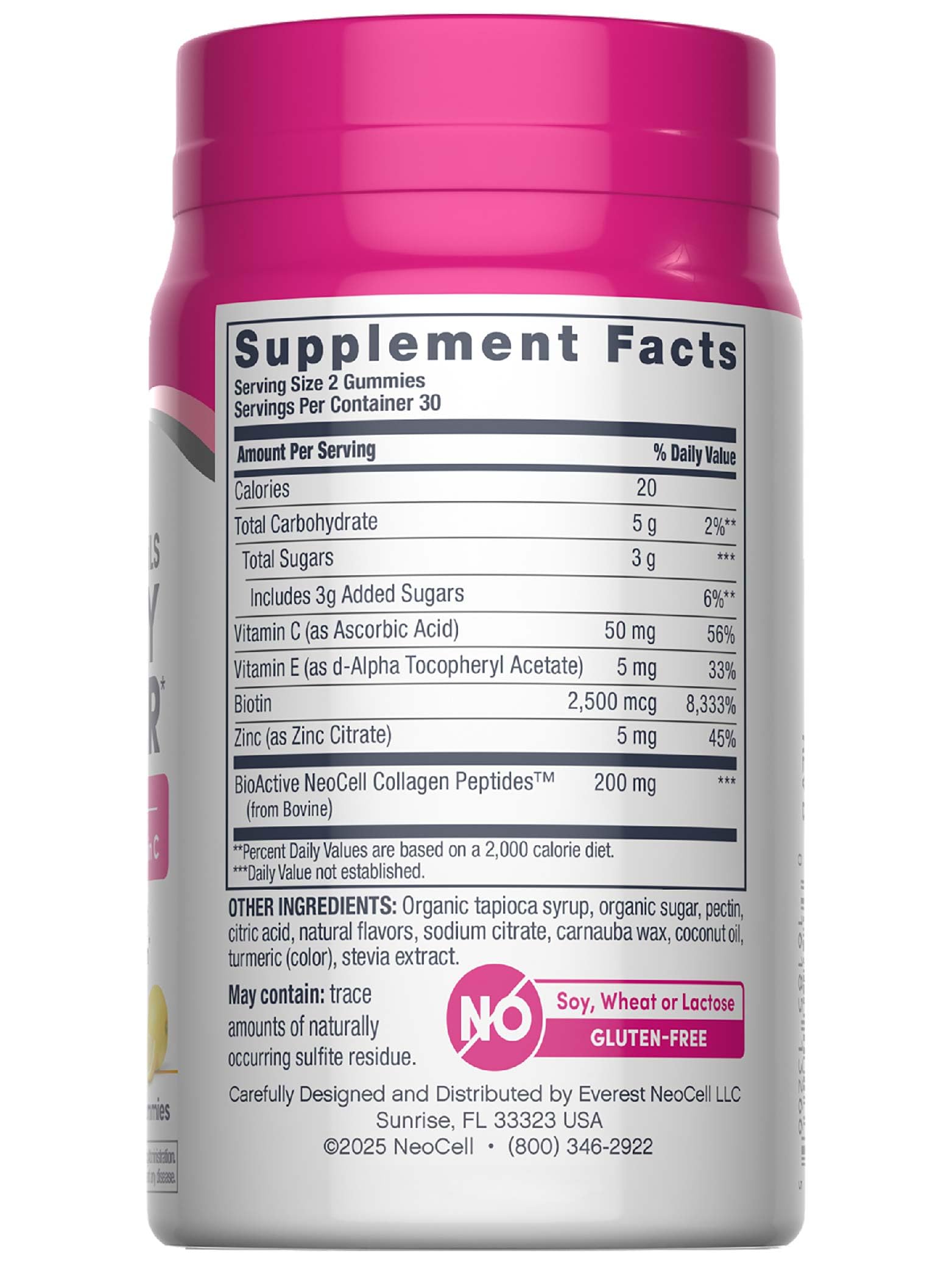 NeoCell Hair Skin Nails Gummies close-up showing texture and collagen blend.