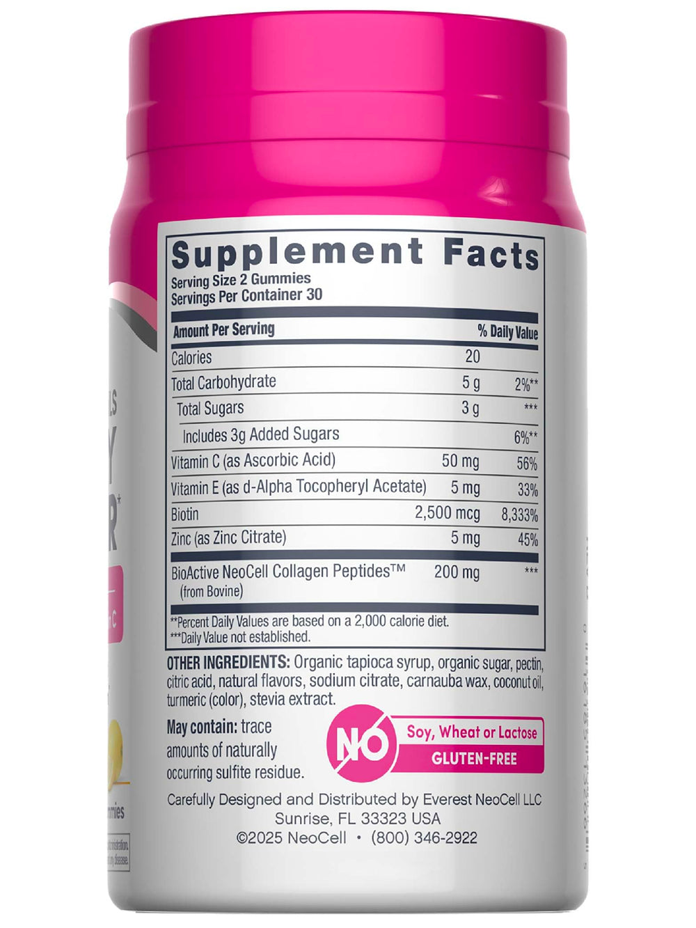 NeoCell Hair Skin Nails Gummies close-up showing texture and collagen blend.