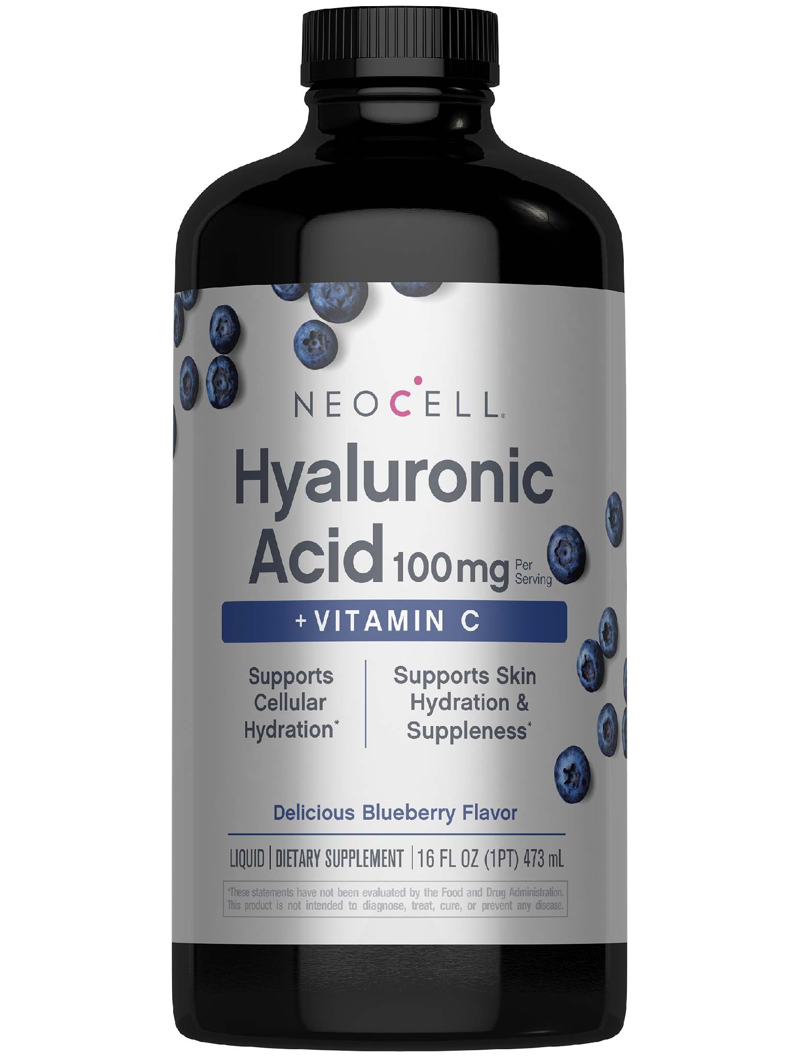 NeoCell Hyaluronic Acid Berry bottle showcases hydration support.