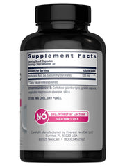 NeoCell Hyaluronic Acid bottle back shows gluten-free, non-GMO details