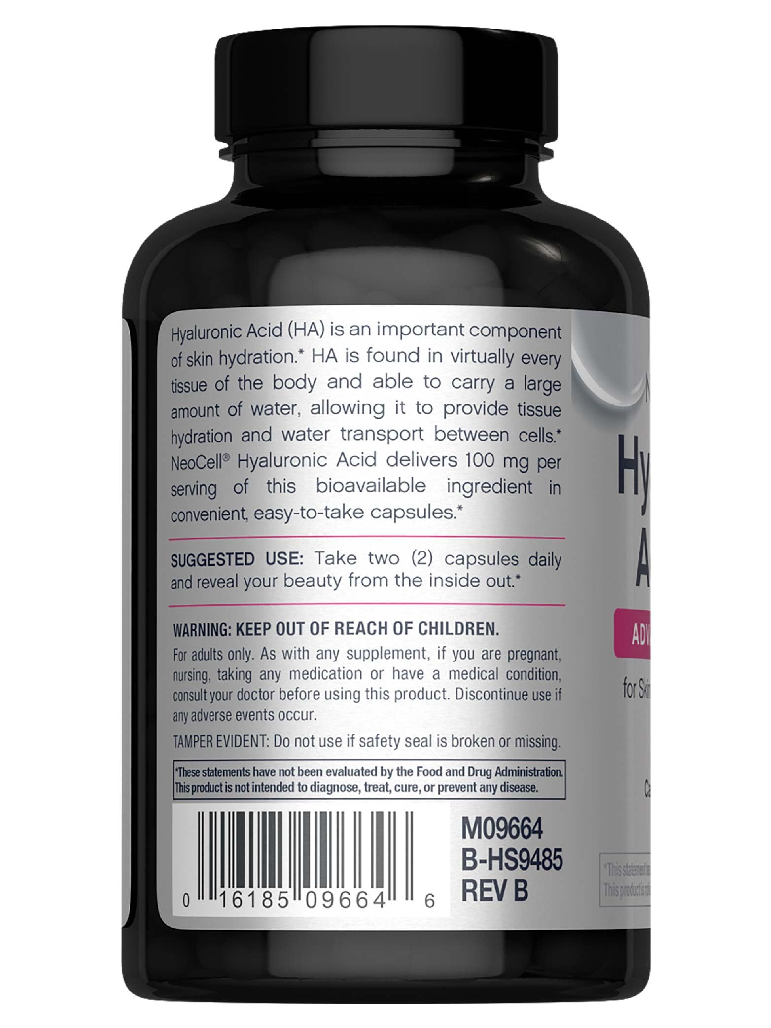 NeoCell Hyaluronic Acid capsules close-up reveals compact capsules