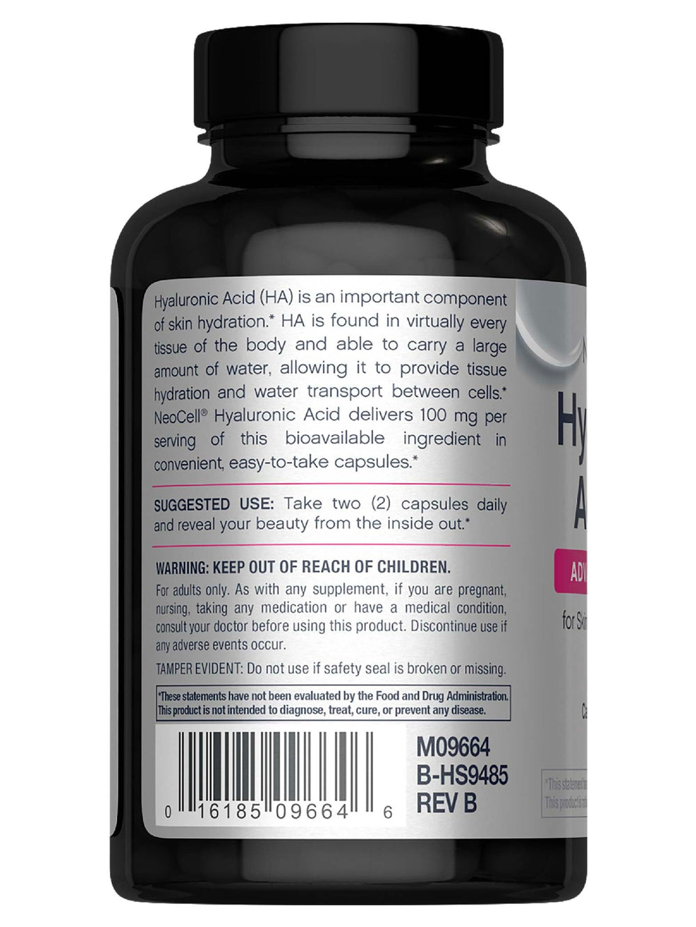 NeoCell Hyaluronic Acid capsules close-up reveals compact capsules