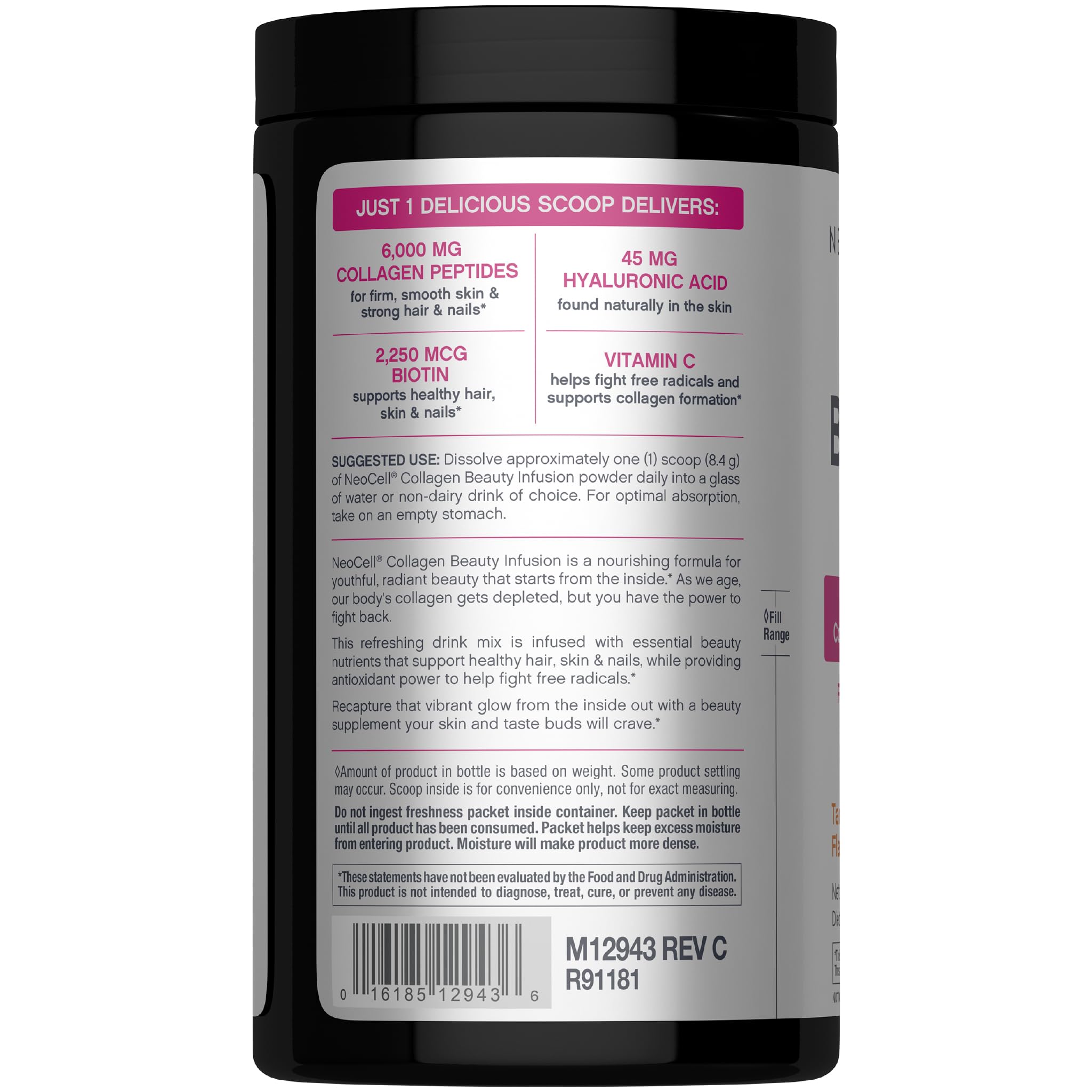 NeoCell Collagen Beauty Infusion with hyaluronic acid hydrates the skin
