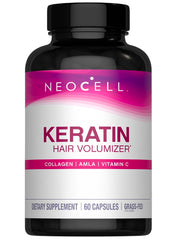 NeoCell Keratin Hair Volumizer bottle ready for daily use; supports hair and skin vitality
