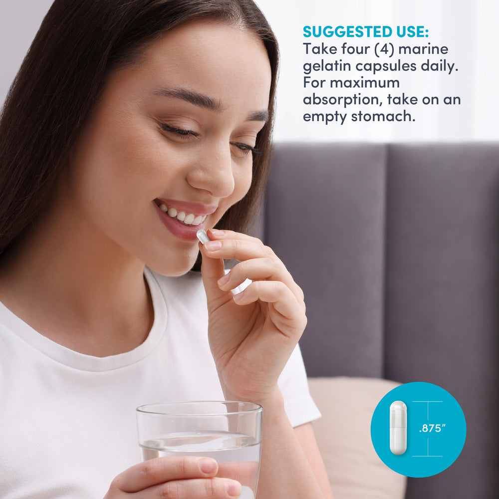 NeoCell Marine Collagen Capsules packaging mentions hyaluronic acid for hydration.