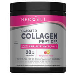 NeoCell Super Collagen Peptides bottle with berry lemon flavor ready for daily use