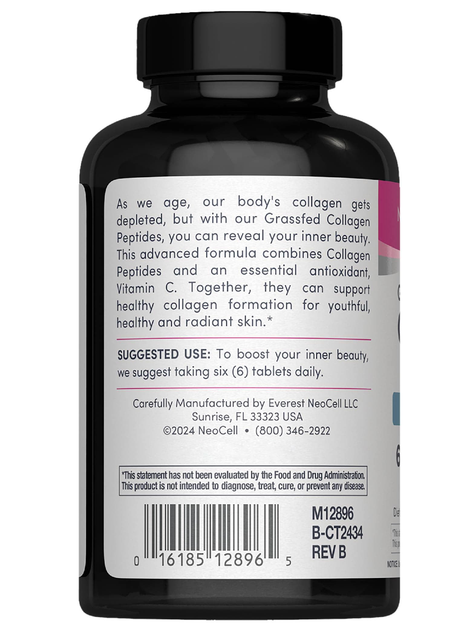 NeoCell Vitamin C tablets support collagen formation for healthier-looking skin.