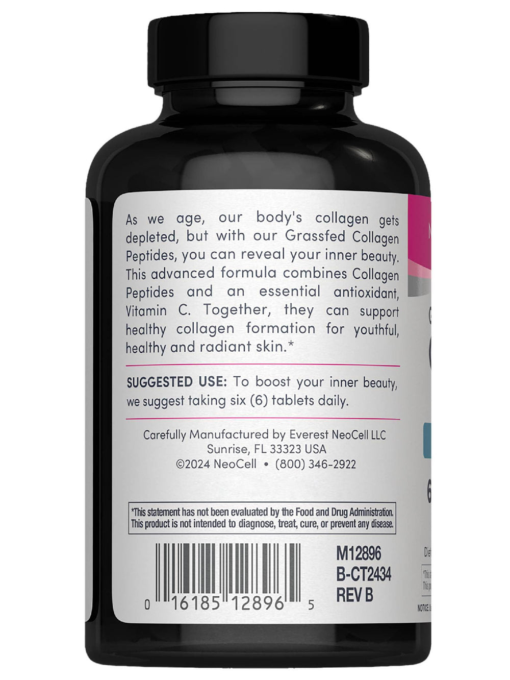 NeoCell Vitamin C tablets support collagen formation for healthier-looking skin.