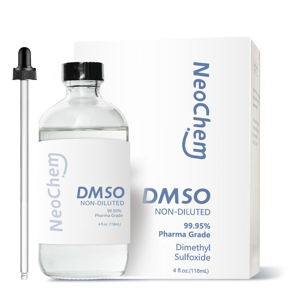 NeoChem DMSO 99.95% pure liquid in a bottle for precise medical-grade use