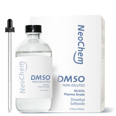 NeoChem DMSO 99.95% pure liquid in a bottle for precise medical-grade use