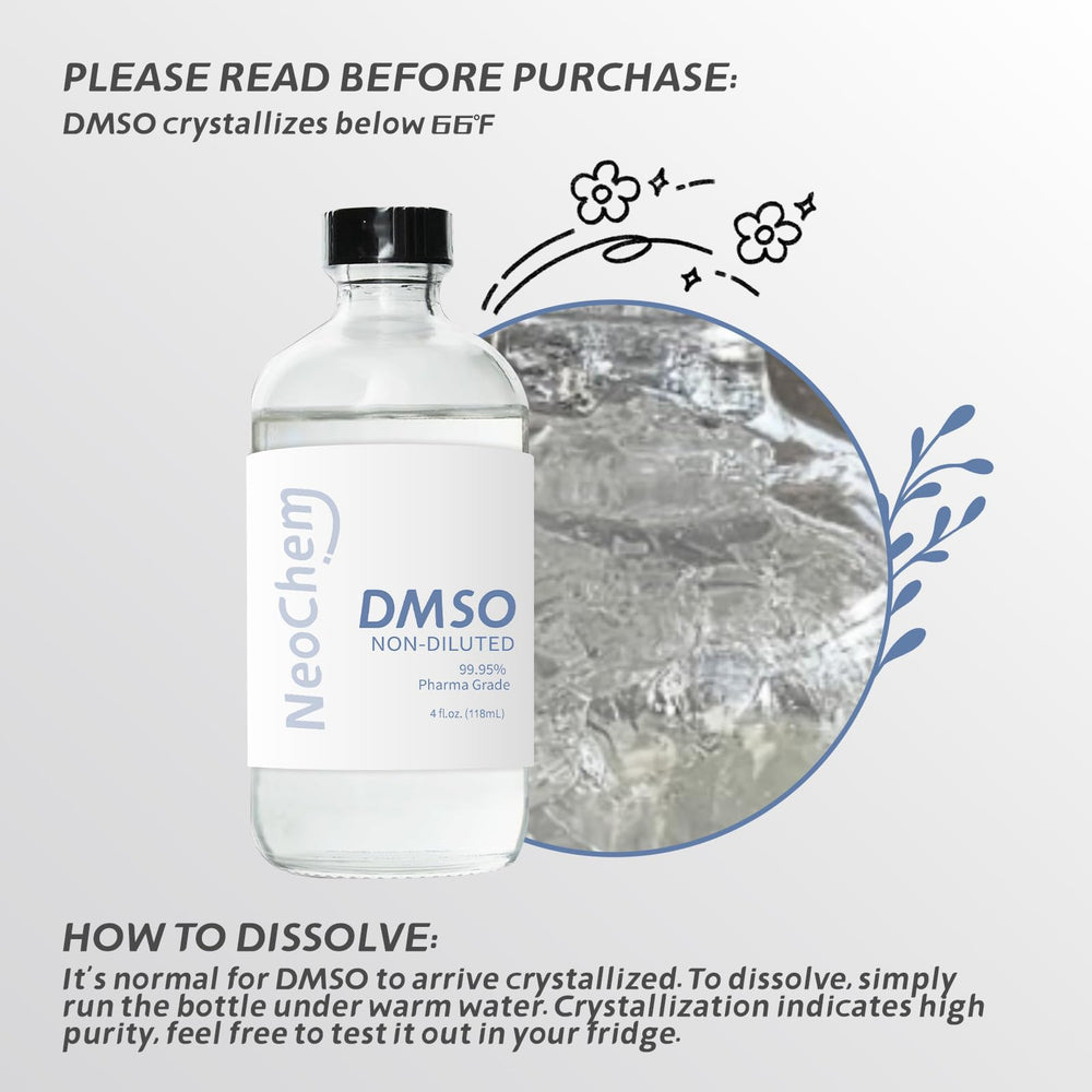 NeoChem DMSO undiluted in premium glass bottle preserving stability