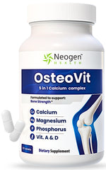 Neogen Health OsteoVit bottle front view shows the 5-in-1 bone support formula.