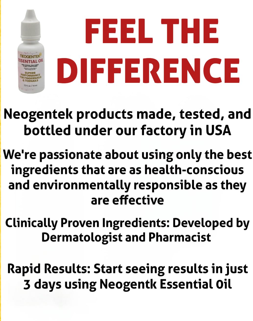 Neogentek Made in USA label highlighting quality manufacturing