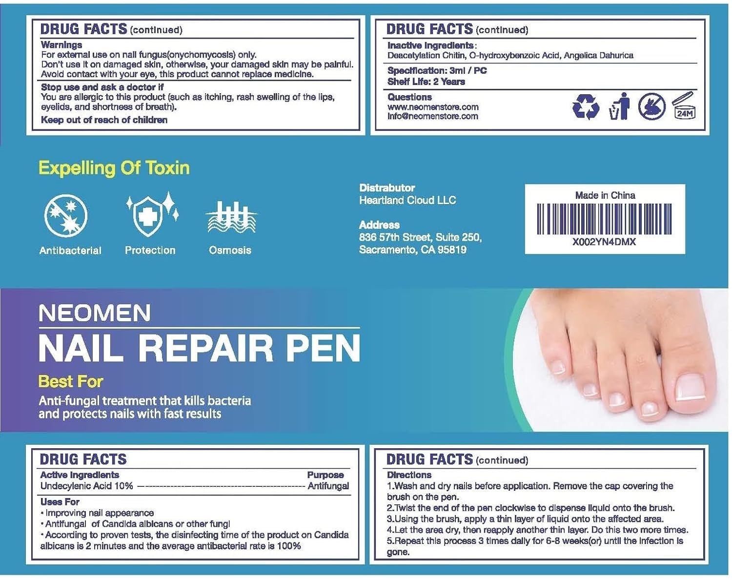 NEOMEN Nail Fungus Pen result comparison image showing clearer nail surface