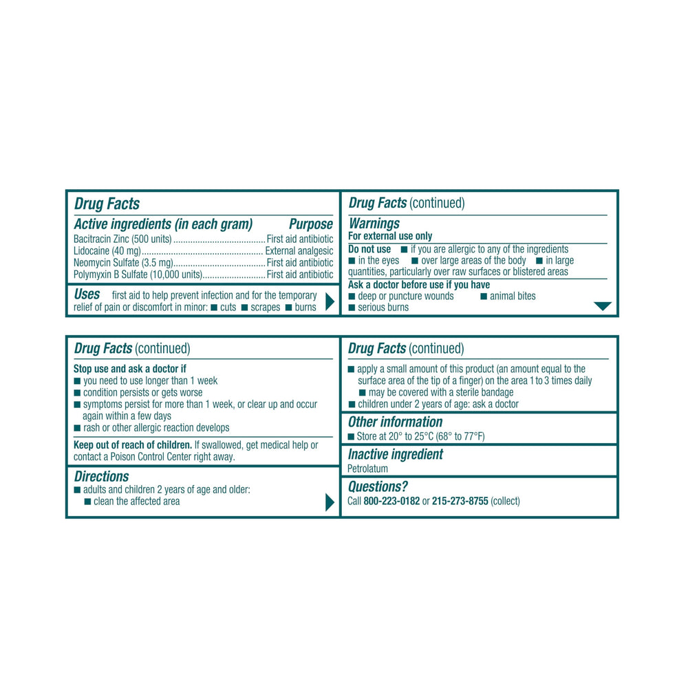 Neosporin ointment with bandage-ready protection for minor wounds.