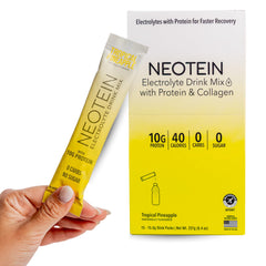 NEOTEIN electrolyte packet in tropical pineapple flavor for quick hydration on the go