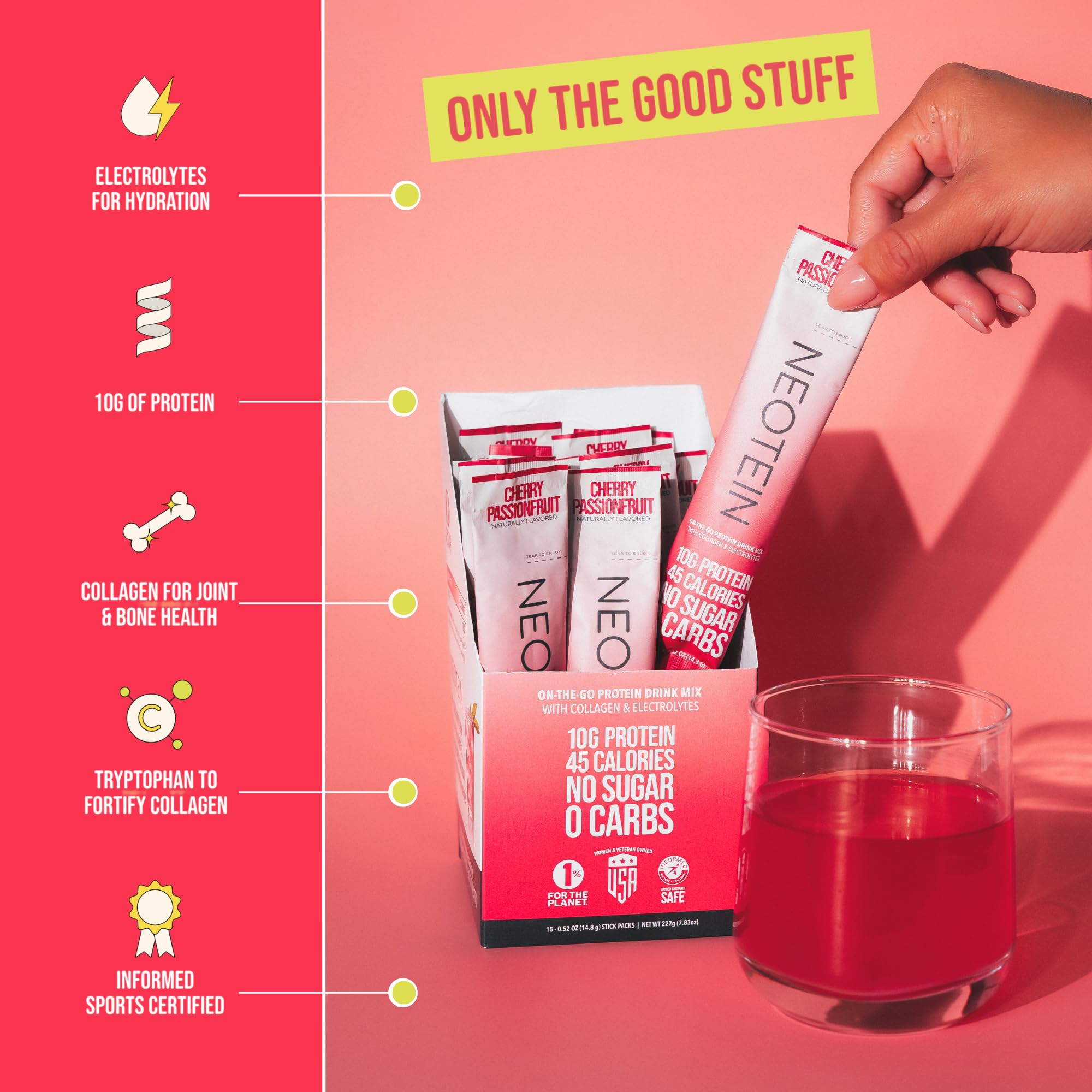 NEOTEIN keto and paleo-friendly badge appeals to diet-focused shoppers.