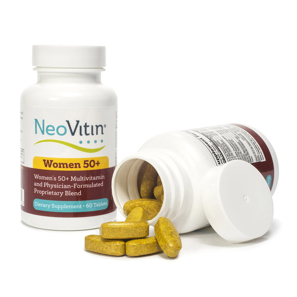 NeoVitin 50+ formula bottle side view emphasizing essential nutrients