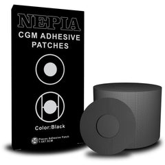 Parche CGM Nepia negro de 30 piezas, adherencia duradera para uso diario activo.
