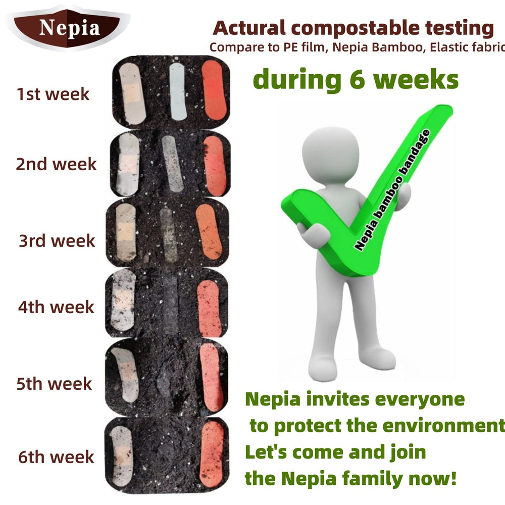 Nepia PFAS-free bamboo bandages protect sensitive skin during routine first aid.
