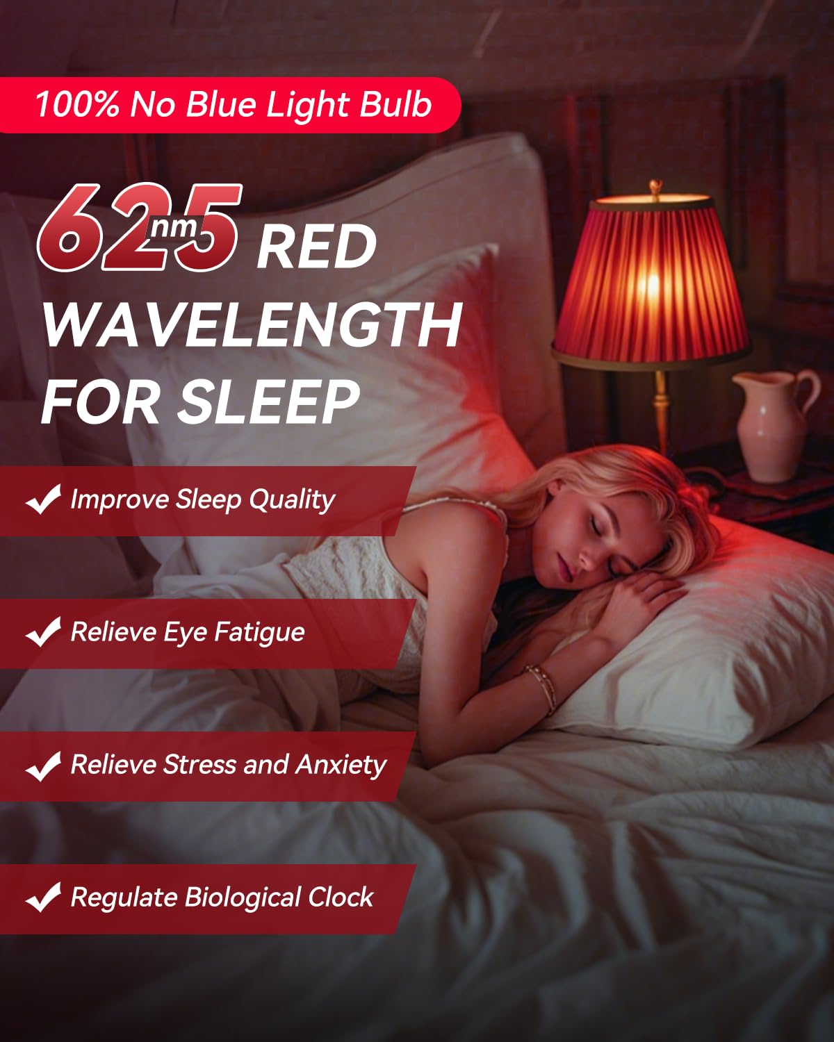 Neporal bedside reading light provides gentle illumination for nighttime reading.
