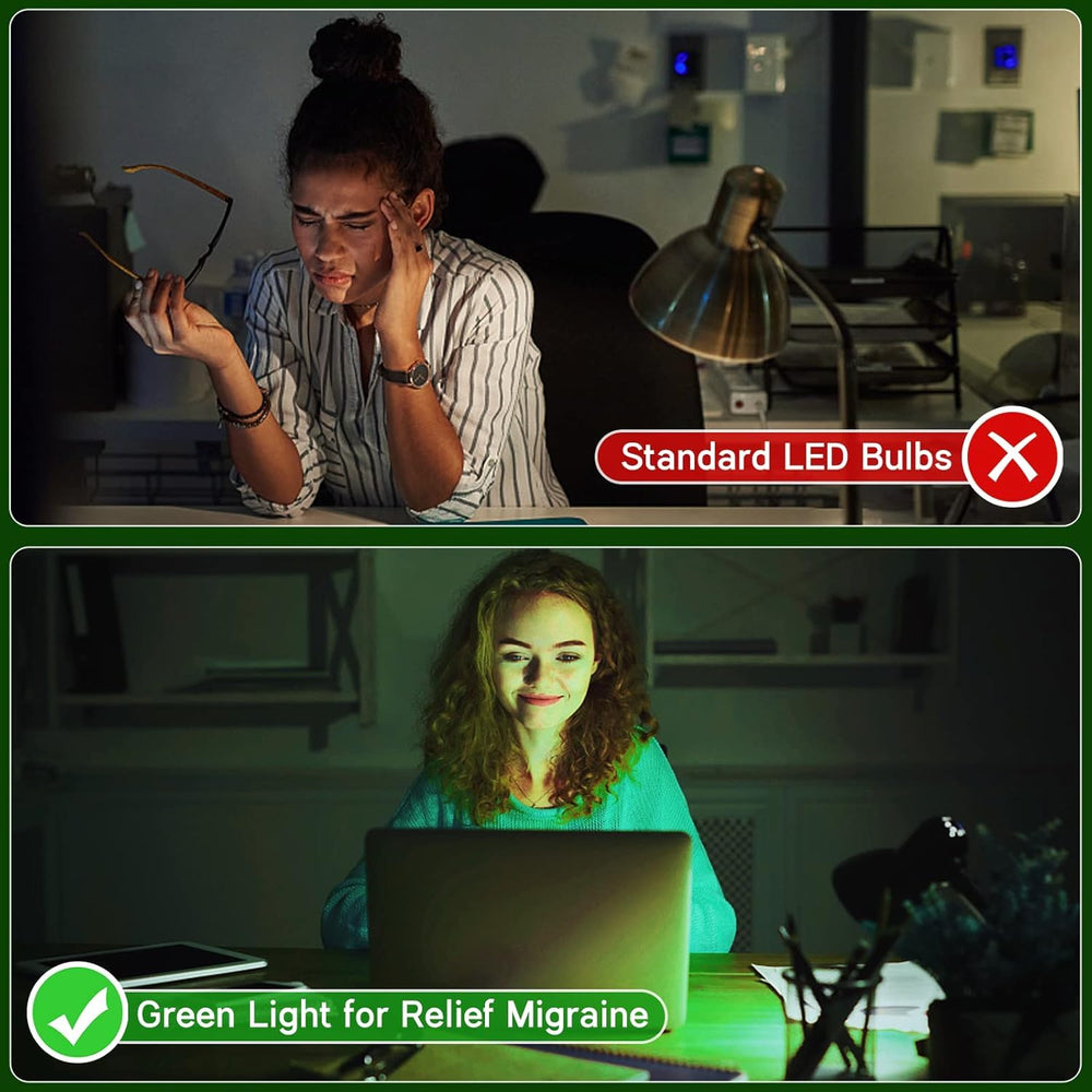 Neporal drug-free migraine light bulb offering noninvasive mood and tension relief.