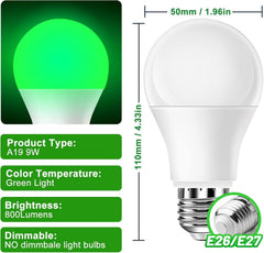 Neporal full-spectrum green light bulb shown in a cozy room for relaxation.