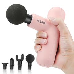 NEPQ SK6 mini massage gun showing portable design for on-the-go use