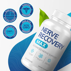 Nerve Recovery Max ingredient list visual emphasizing acetyl-L-carnitine benefits for nerve signaling.