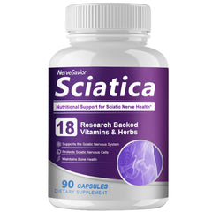 Nerve Savior sciatic nerve support bottle for daily comfort and mobility.