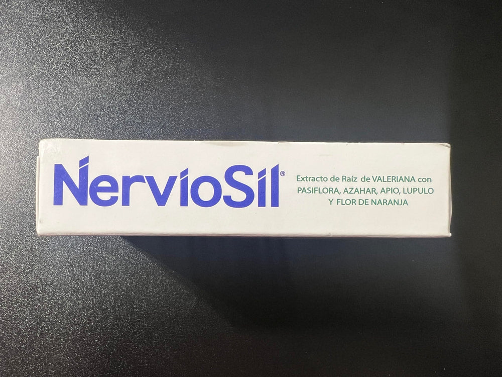 NervioSil label closeup with product name and benefits.