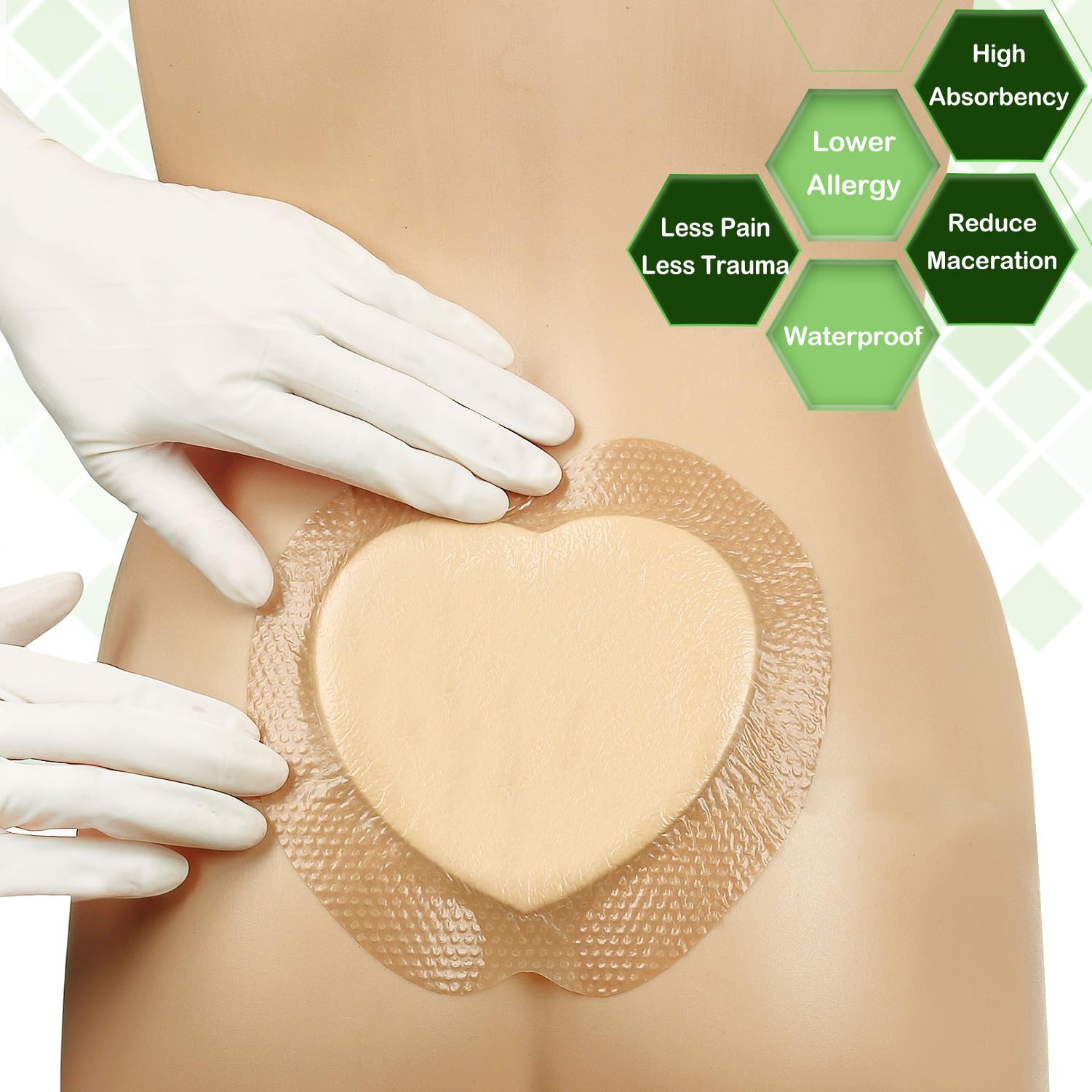 NeuHeils sacrum border with gentle silicone protects skin during changes