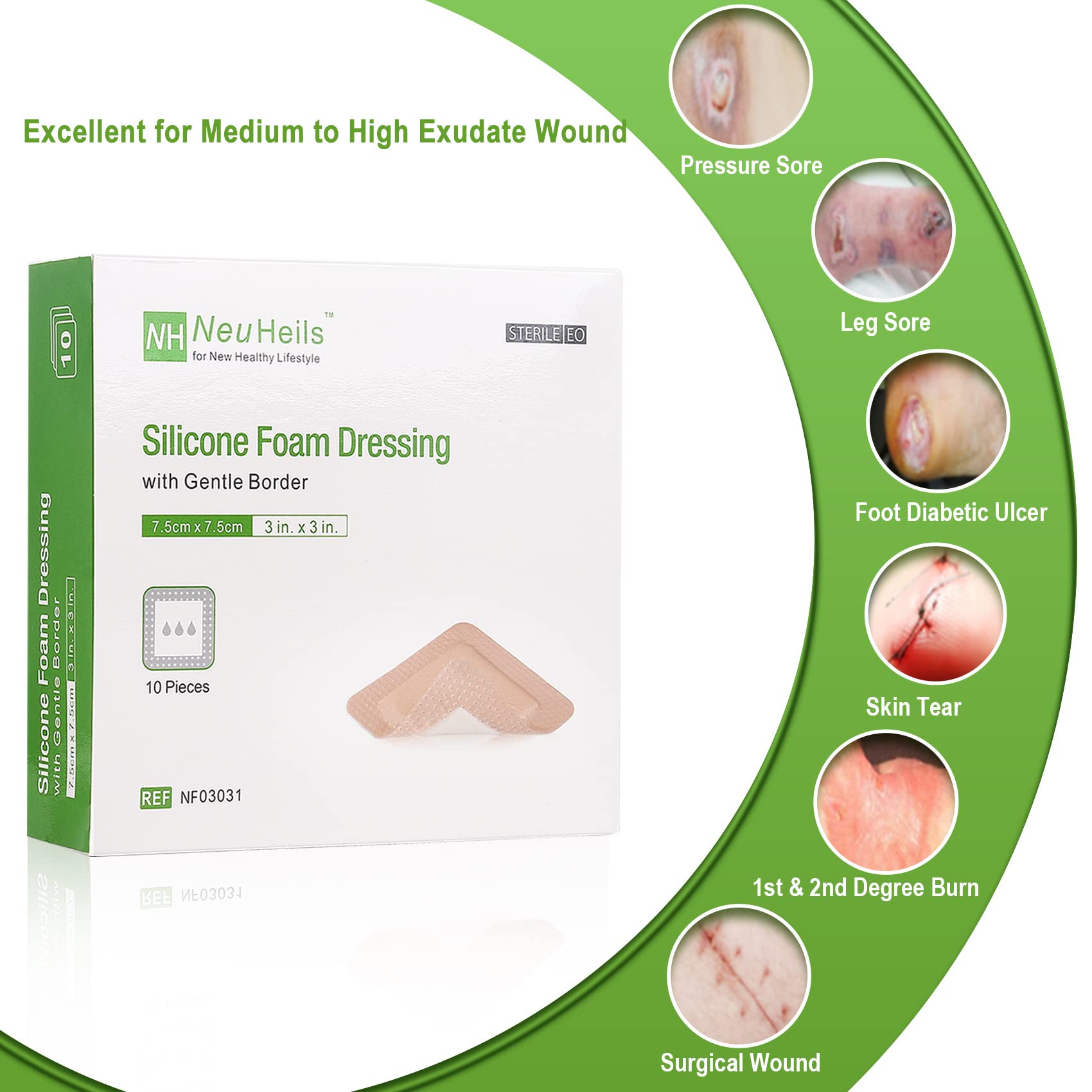 NeuHeils dressing packaging image sterile packs for safe convenient changes