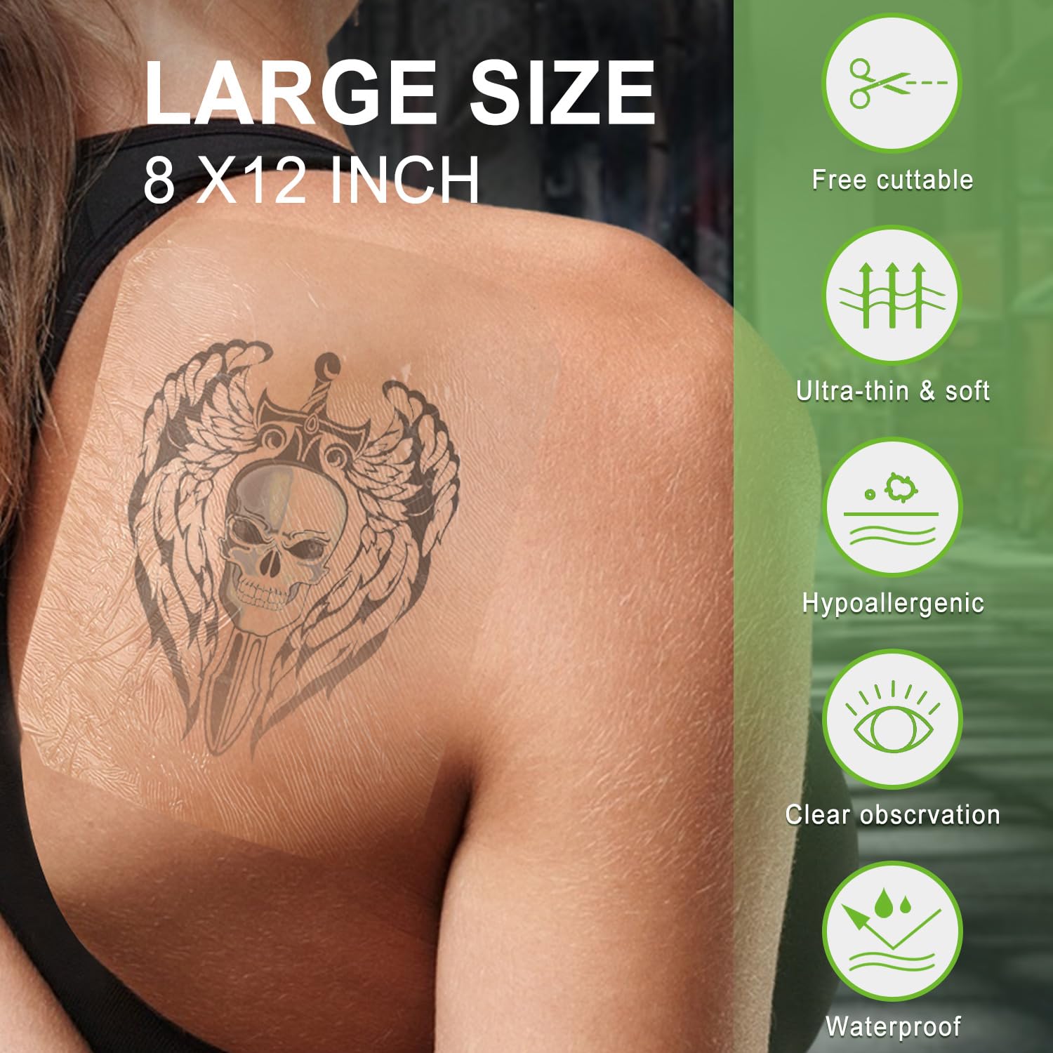 NeuHeils tattoo aftercare bandage provides waterproof protection during routines