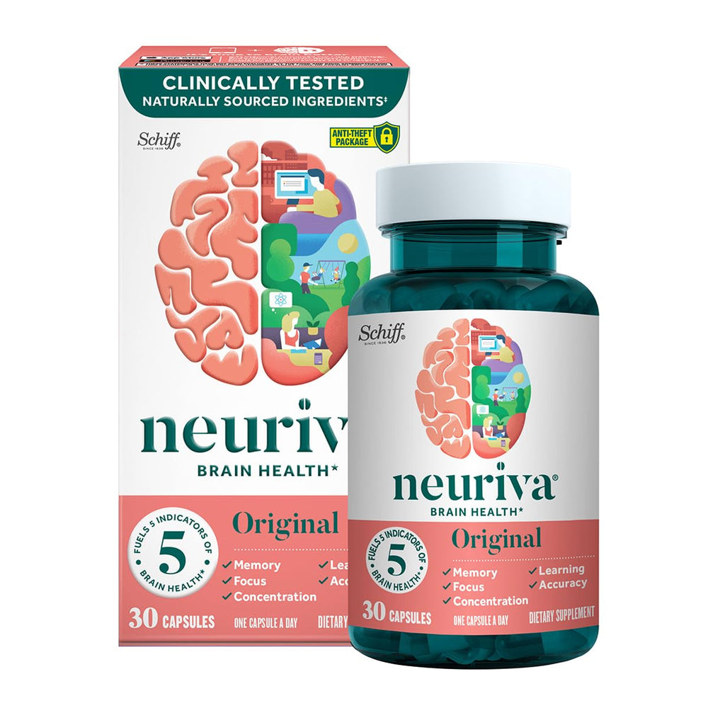 Close-up of Neuriva Original bottle highlighting the capsule formulation and packaging.
