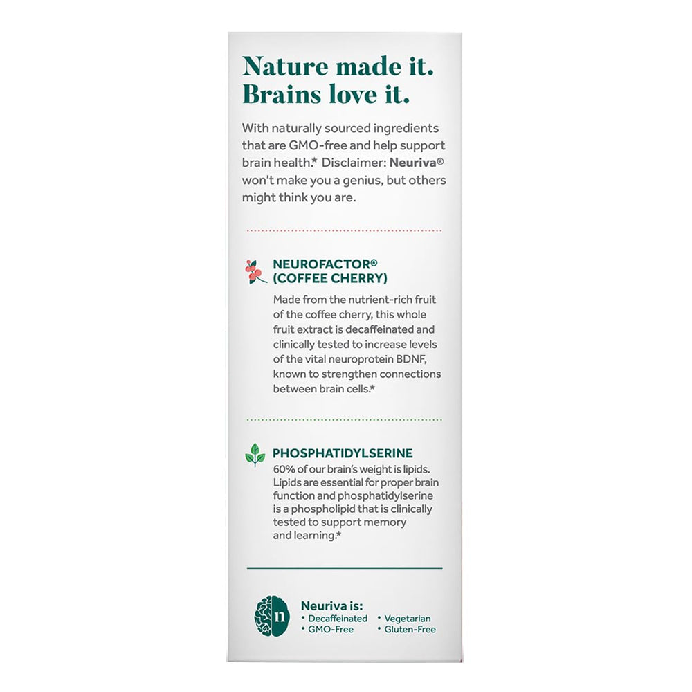 Neuriva Original coffee cherry extract ingredient highlighting natural brain health support.