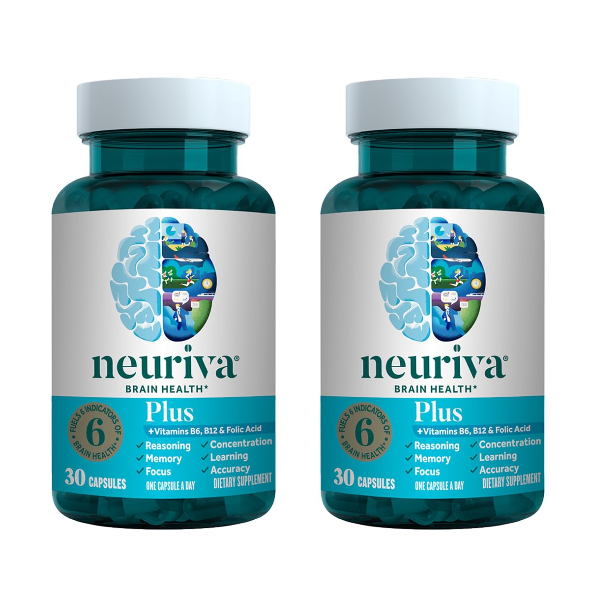 Neuriva Plus bottle focused on memory and focus support.