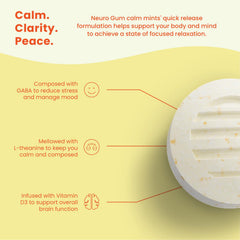 Bright bottle label shows non-drowsy mood support from Neuro mints.