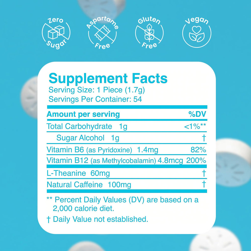 Sugar-free vegan Neuro Energy Focus Gum packaging