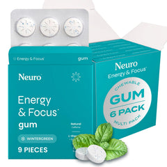 Neuro Energy Focus Gum wintergreen front-pack shows portable, sugar-free energy on the go.