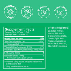 Packaging label highlights sugar-free formula and 80 mg caffeine per mint from Neuro.