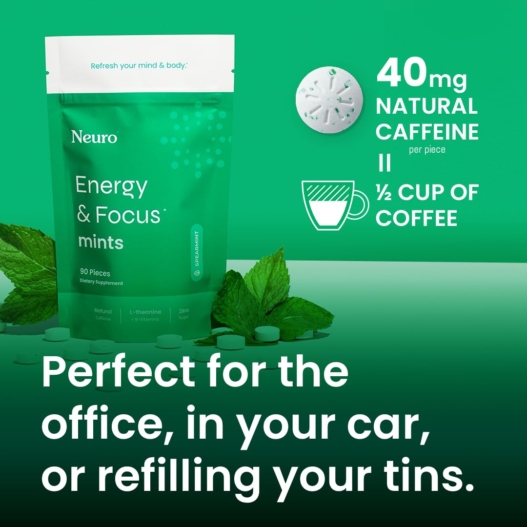 Open Neuro tin with mints ready for quick focus during study or workouts.